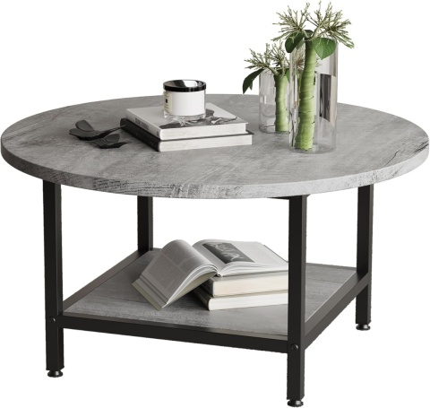 Okrągły stolik kawowy 2-poziomowy 70 cm VERFARM