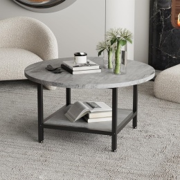 Okrągły stolik kawowy 2-poziomowy 70 cm VERFARM