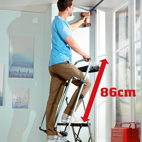 PROFI-PARTNER Drabina bezpieczeństwa, składane poręcze, 3 stopnie