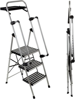 PROFI-PARTNER Drabina bezpieczeństwa, składane poręcze, 3 stopnie