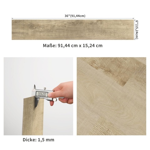 Podłoga winylowa panele 16 desek o wymiarach 15,24 cm x 91,44 cm