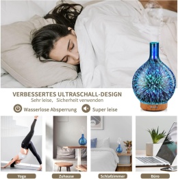 Porseme Nawilżacz powietrza 100 ml, ręcznie dmuchany 3D, ultradźwiękowy led