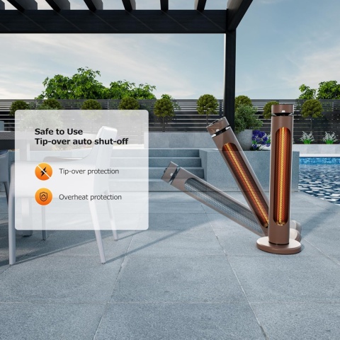 Promiennik podczerwieni 1500 W na zewnątrz, 8 stopni ogrzewania, oscylacja