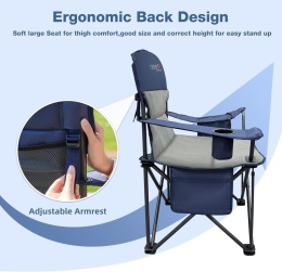 RELAX FIELD Zestaw 2 ponadwymiarowych krzeseł kempingowych XXL 200kg