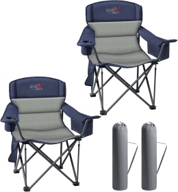 RELAX FIELD Zestaw 2 ponadwymiarowych krzeseł kempingowych XXL 200kg