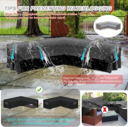 SIMPHAUS Pokrowiec na meble ogrodowe wodoodporny, 255 x 255 cm