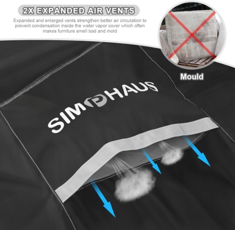 SIMPHAUS Pokrowiec na meble ogrodowe wodoodporny, 255 x 255 cm