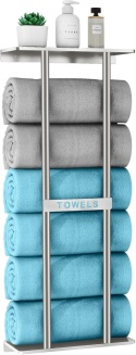 STWWO Wieszak na ręczniki, ścienny, duży regał na ręczniki, do łazienki, 76 cm
