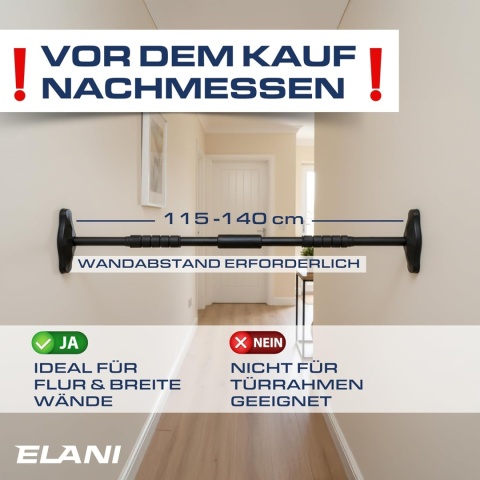 Solidny drążek rozporowy do podciągania ćwiczeń siłowania regulowany