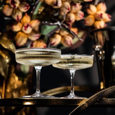 Szklanki coupe w stylu vintage, art deco, zestaw 4 sztuk, 200 ml