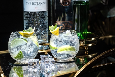 Szklanki do ginu i toniku w stylu vintage w stylu art deco, zestaw 4 sztuk, 400 ml