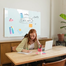 TABLICA magnetyczna SZKLANA biała 110x80 cm