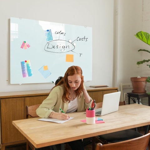 TABLICA magnetyczna szklana biała 90x60 cm