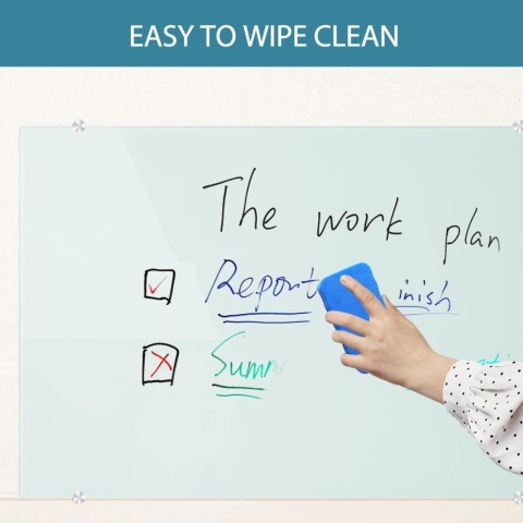 TABLICA magnetyczna szklana biała 90x60 cm