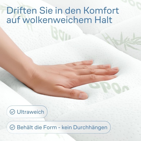 TOPPER materac, bambusowy hipoalergiczny, 160 x 200 cm