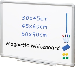 Tablica magnetyczna biała suchościeralna 120x90 cm rama aluminiowa