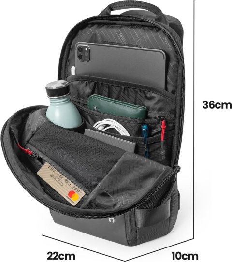 Tomtoc Compact Sling Bag, minimalny plecak na ramię z pojedynczym paskiem