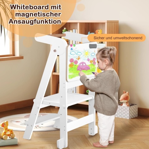 Uuoeebb Wieża edukacyjna składana dla dzieci 1-6 lat regulowana