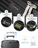 Walizka przenośna z kompresją próżniową, twarda, szyfr, na kolach + pompka