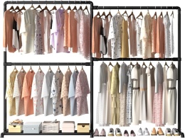 Wieszak na Ubrania LOEFME – Przenośny Drążek na Ubrania garderoba