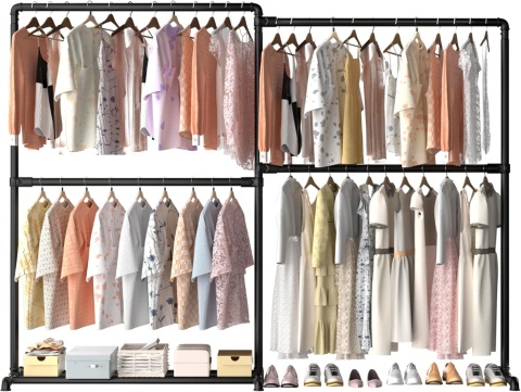 Wieszak na Ubrania LOEFME – Przenośny Drążek na Ubrania garderoba