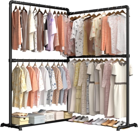 Wieszak na Ubrania LOEFME – Przenośny Drążek na Ubrania garderoba