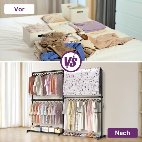 Wieszak na Ubrania LOEFME – Przenośny Drążek na Ubrania garderoba