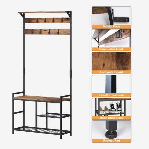 Wieszak stojący Leader Accessories dąb rustykalny