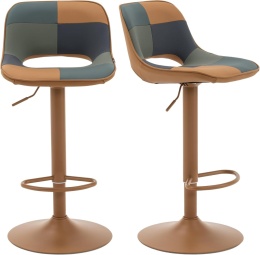 YOUNIKE Stołek barowy w stylu boho, zestaw 2 sztuki