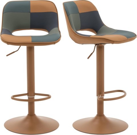 YOUNIKE Stołek barowy w stylu boho, zestaw 2 sztuki