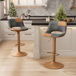 YOUNIKE Stołek barowy w stylu boho, zestaw 2 sztuki