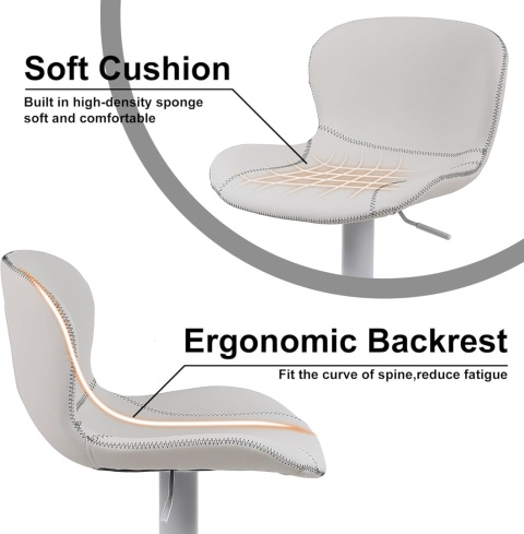 YOUNIKE Stołek barowy obrotowy , zestaw 2 sztuki