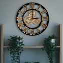 ZEGAR ŚCIENNY DREWNIANY DUŻY BOHO COLONIAL 58 cm