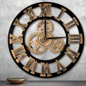 ZEGAR ŚCIENNY DREWNIANY DUŻY BOHO COLONIAL 58 cm