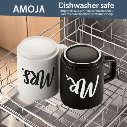 Zestaw kubków na ślub ŻONA & MĄŻ – elegancki prezent ślubny dla nowożeńców