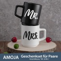 Zestaw kubków na ślub ŻONA & MĄŻ – elegancki prezent ślubny dla nowożeńców