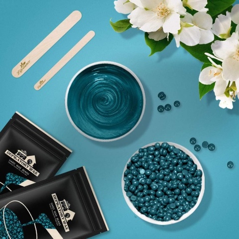 Zestaw do depilacji woskiem Lifestance 4xwosk urządzenie +patyczki+ 2 płyny