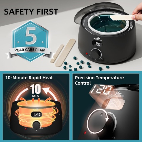 Zestaw do depilacji woskiem Lifestance 4xwosk urządzenie +patyczki+ 2 płyny