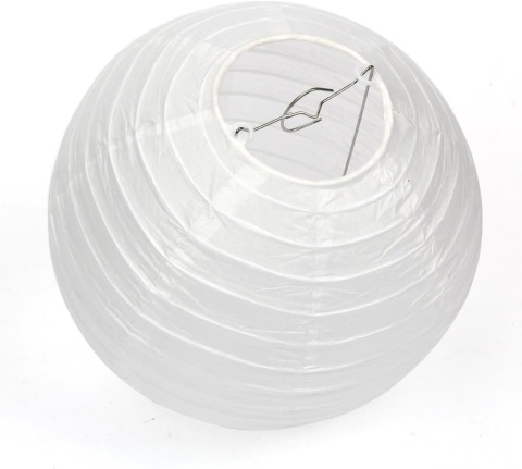 12 białych lampionów papierowych (różne rozmiary) z 12 lampkami LED