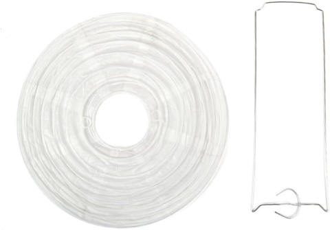 12 białych lampionów papierowych (różne rozmiary) z 12 lampkami LED