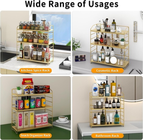 AIRUJIA Stojak na przyprawy, 3-poziomowy, z regulacją wysokości