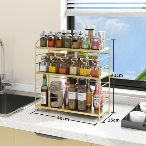 AIRUJIA Stojak na przyprawy, 3-poziomowy, z regulacją wysokości