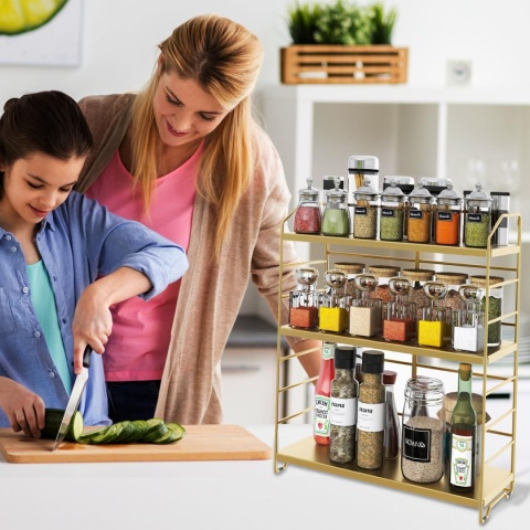 AIRUJIA Stojak na przyprawy, 3-poziomowy, z regulacją wysokości
