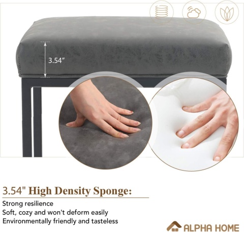 ALPHA HOME Stołek barowy z podnóżkiem 2 sztuki