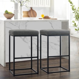 ALPHA HOME Stołek barowy z podnóżkiem 2 sztuki