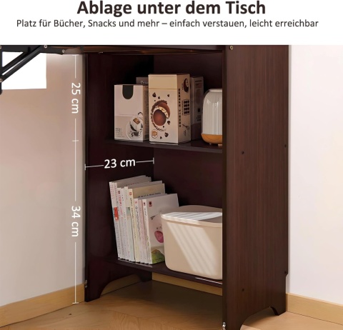 Bambusowy składany stół do małych pomieszczeń, Mid-Century, biurko