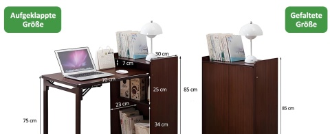 Bambusowy składany stół do małych pomieszczeń, Mid-Century, biurko