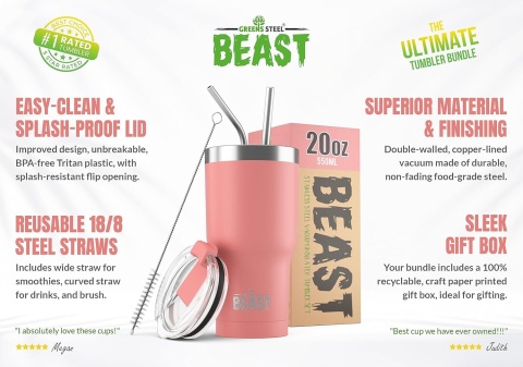 Beast Tumbler 20 oz, Blossom Kubek termiczny 550 ml