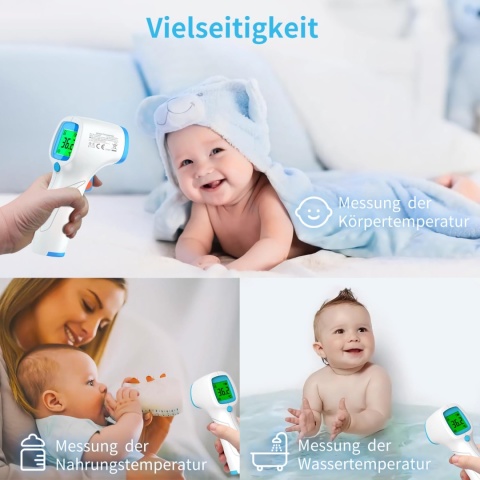 Bezkontaktowy termometr na podczerwień, natychmiastowe pomiary, wyświetlacz LCD