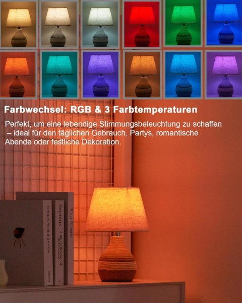 Bezprzewodowa ceramiczna lampa stołowa z timerem, ściemniana, pilot